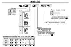 Compact Cylinder with Linear Guide MXZ Series &oslash;12, &oslash;16, &oslash;20, &oslash;25
