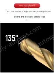 Set of 10 straight shanks containing cobalt twist drills