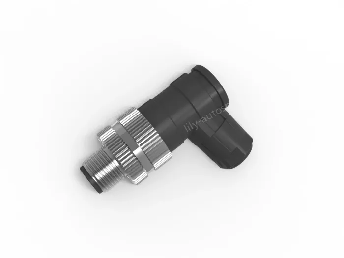 M12 4-hole male elbow connector