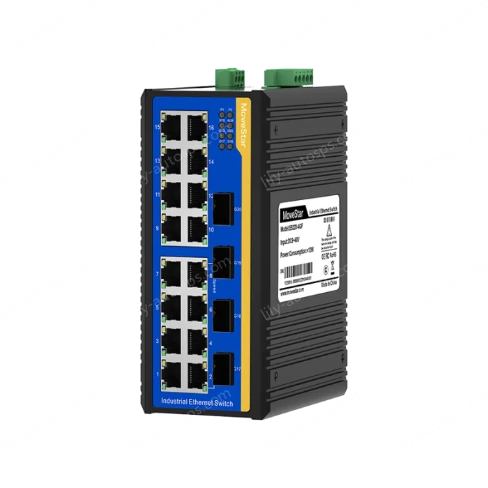 4 Ports Gigabit SFP + 16 Ports 10/100M T(x) Din-Rail Unmanaged Industrial Ethernet Switch