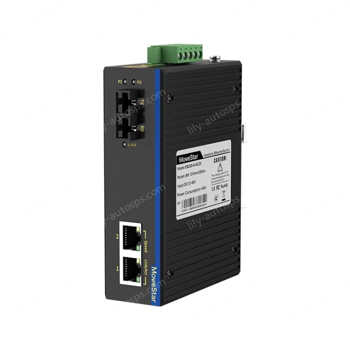 1 Port 100M F(x) + 2 Ports 10/100M T(x) Din Rail Industrial media converter