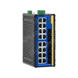 4 Ports 100M F(x) + 16 Ports 10/100M T(x) Din-Rail Unmanaged Industrial Ethernet Switch