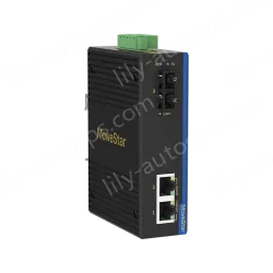 1 Port 100M F(x) + 2 Ports 10/100M T(x) Din Rail Industrial media converter