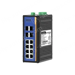 4 Ports Gigabit SFP + 8 Ports Gigabit RJ45 Din-Rail Managed Industrial Ethernet Switch