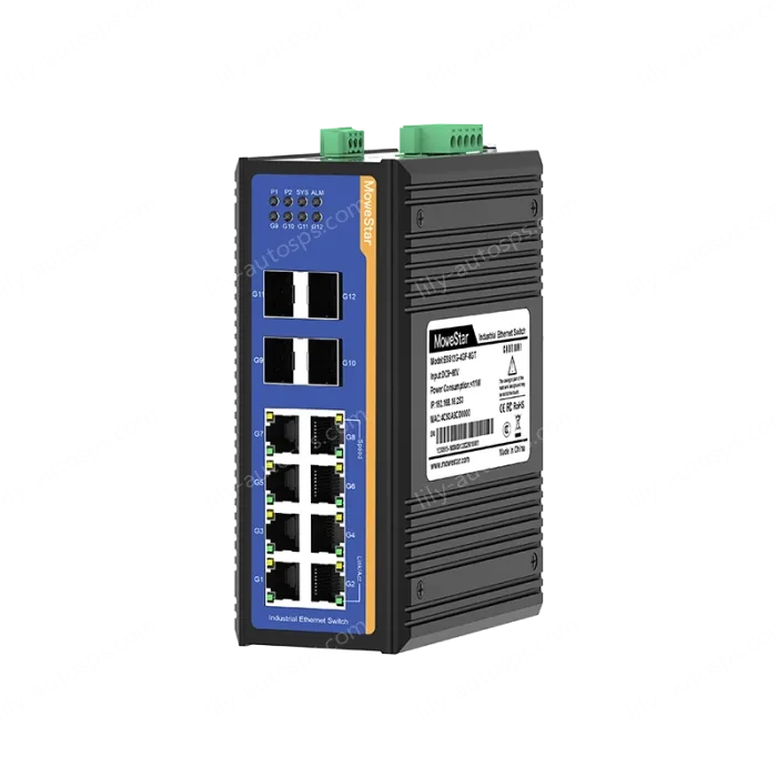 4 Ports Gigabit SFP + 8 Ports Gigabit RJ45 Din-Rail Managed Industrial Ethernet Switch