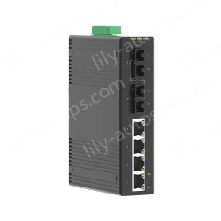 2 Ports 100M F(x) + 4 Ports 10/100M T(x) Din-Rail Unmanaged Industrial Ethernet Switch