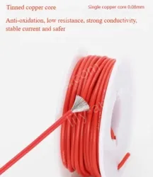 Silicone high temperature cable 24AWG Red
