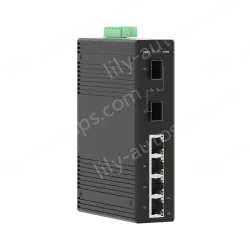 2 Ports Gigabit SFP + 4 Ports Gigabit RJ45 Din-Rail Unmanaged Industrial Ethernet Switch