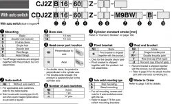 Built-in Speed Controller Type Double Acting, Single Rod CJ2Z Series &oslash;10, &oslash;16
