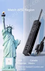 Leakage protection plug Total control 3 jack + 3USB 1.8