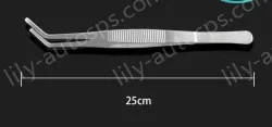 Stainless steel tweezers Curved tip (thick) 25cm