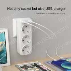 EU plug extension wall socket