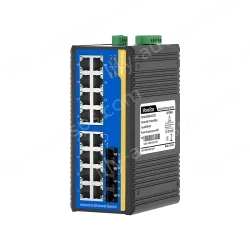 2 Ports 100M F(x) + 16 Ports 10/100M T(x) Din-Rail Unmanaged Industrial Ethernet Switch
