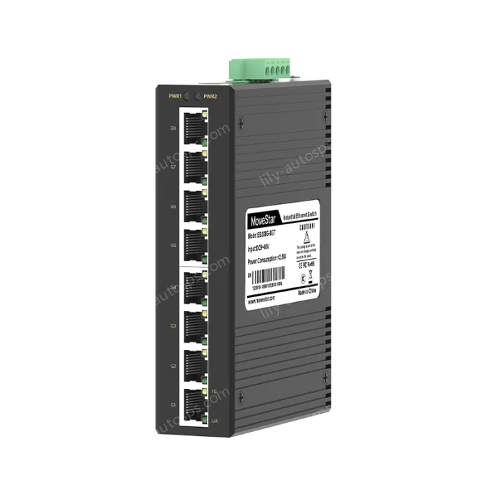 8 Ports Gigabit T(x) Din-Rail Unmanaged Industrial Ethernet Switch