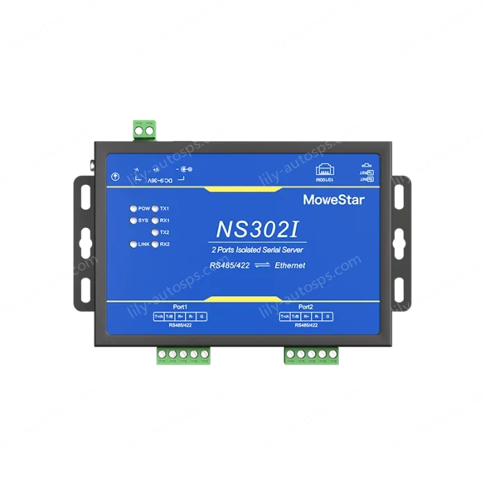 2 Ports RS485/422 Serial to 100M Ethernet Opto-isolated Server