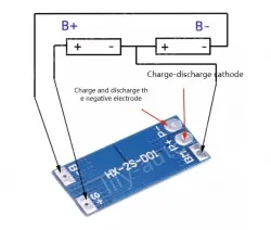 Lithium battery overcharge, overdischarge, overcurrent, short-circuit charging protection board 7.4V 8A
