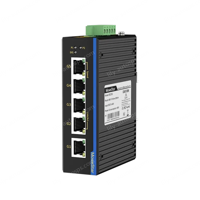 5 Ports Gigabit T(x) Din-Rail Unmanaged Industrial Ethernet Switch