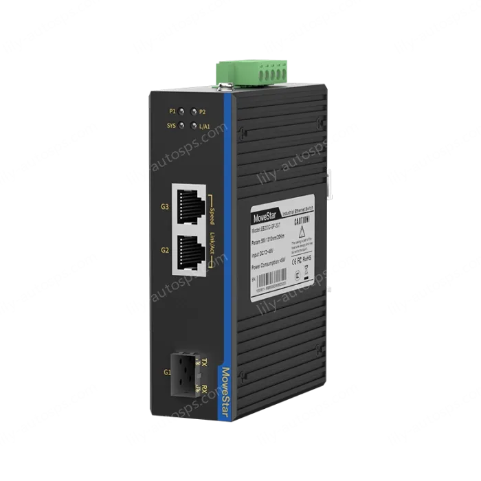 1 Port Gigabit SFP + 2 Ports Gigabit RJ45 Din Rail industrial media converter