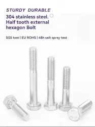 Half thread external hexagonal bolt M6*90