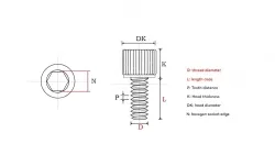 Cylindrical head hexagon socket screws M2*8
