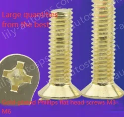 Golden Flat Head Screws M6*130