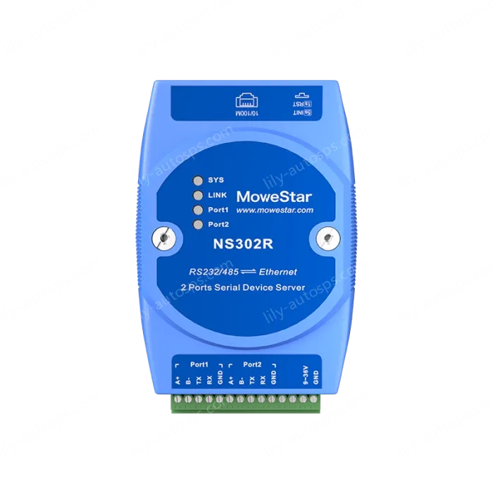 DIN Rail Serial Server 2 ports