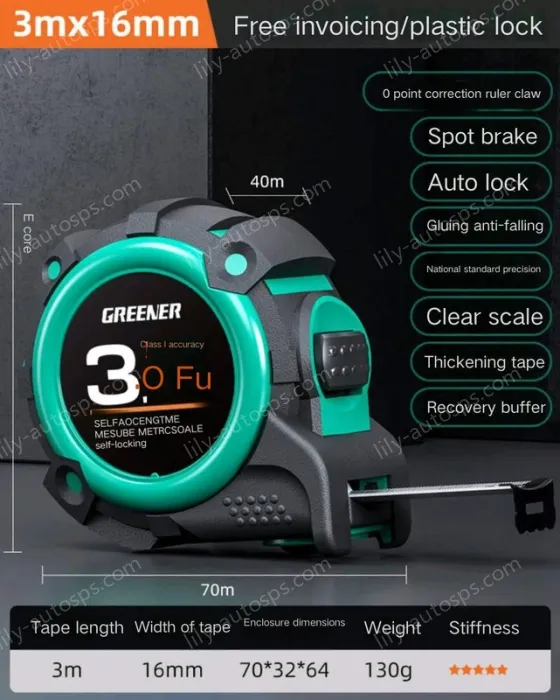 Drop resistance, wear resistance/rubber lagging self-locking: 3m&times;16MM class II. accuracy