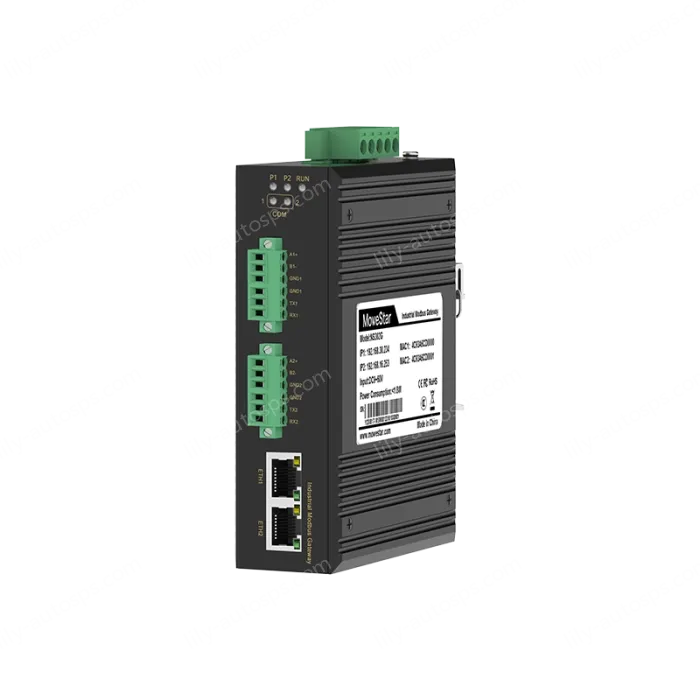 industrial-grade Modbus gateway 2-channel DIN-rail serial port server