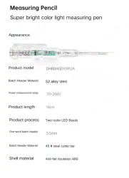 Non-contact measuring pen with illumination DE28 with NCV