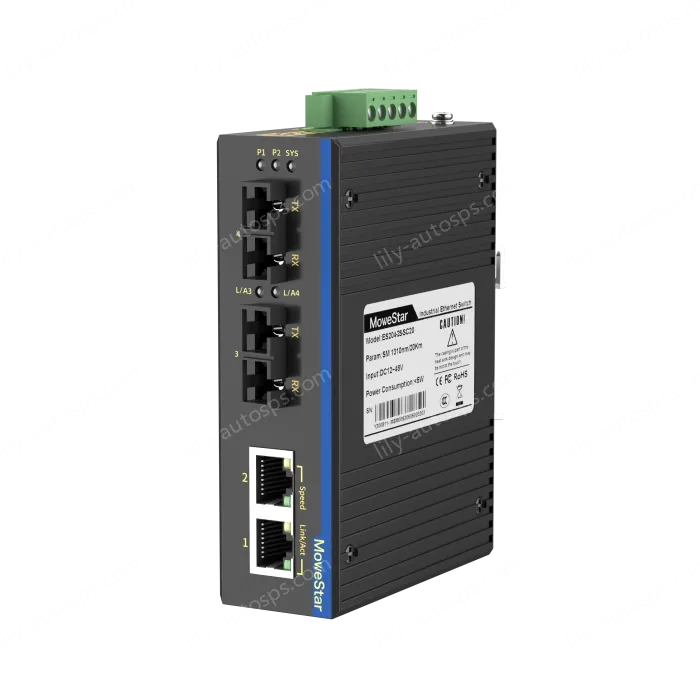 2 Ports 100M F(x) + 2 Ports 10/100M T(x) Din-Rail Unmanaged Industrial Ethernet Switch