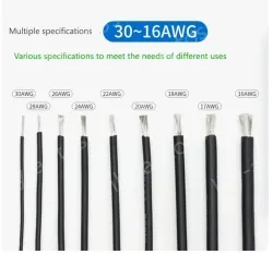 Silicone high temperature cable 24AWG Brown
