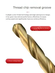 Set of 10 straight shanks containing cobalt twist drills