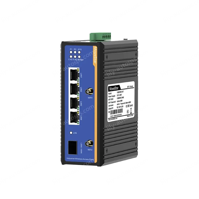 1 Port Gigabit SFP + 4 Ports Gigabit RJ45 Din-Rail Dual Band Wi-Fi6 Wireless Router