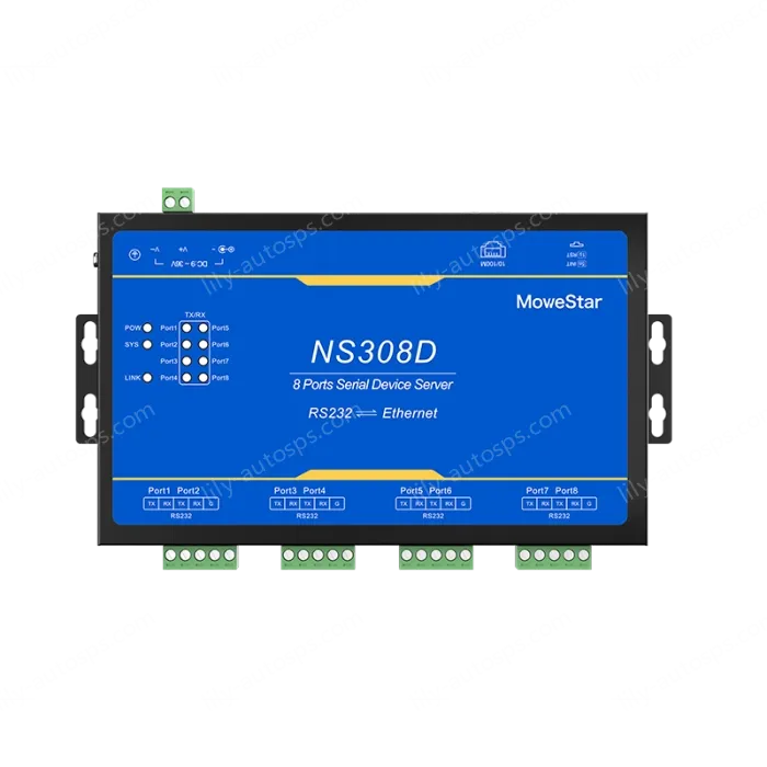 8 Ports RS232 Serial to 100M Ethernet Server