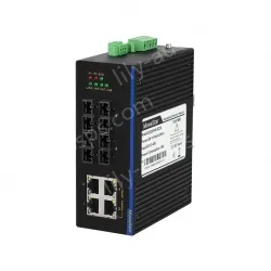 4 Ports 100M F(x) + 4 Ports 10/100M T(x) Din-Rail Unmanaged Industrial Ethernet Switch