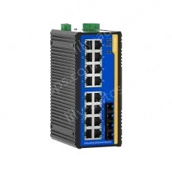 2 Ports 100M F(x) + 16 Ports 10/100M T(x) Din-Rail Unmanaged Industrial Ethernet Switch