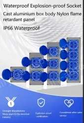 Explosion-proof cast aluminium duplex 5-hole black