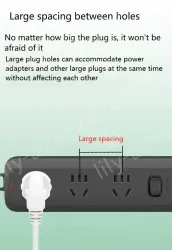 Leakage protection plug Total control 3 jack + 3USB 1.8