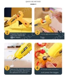 40W luxury glue gun + 10 glue sticks + storage bag