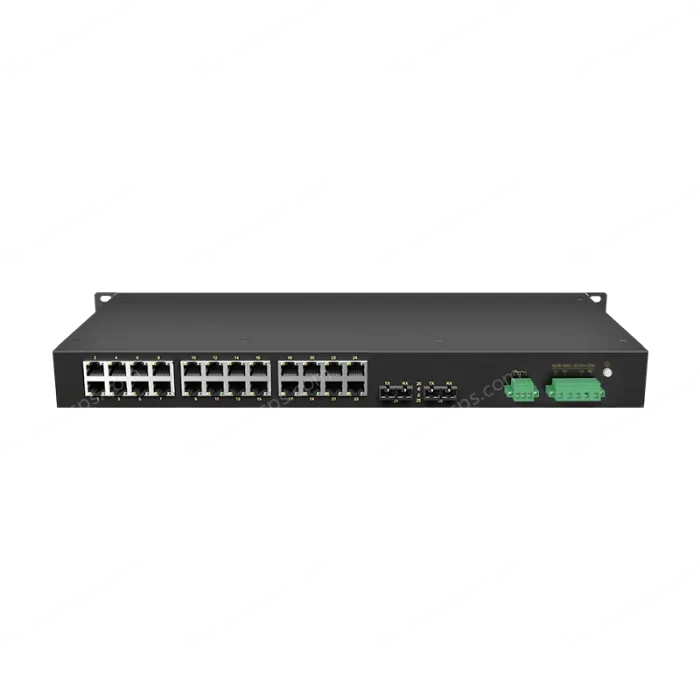 2 Ports 100M F(x) + 24 Ports 10/100M T(x) Rack-mount Unmanaged Industrial Ethernet Switch