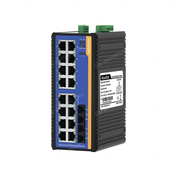 [100 Gigabit 2 Optical 16 Electric] Ring Network Management Industrial Switch
