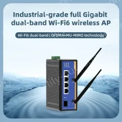 1 Port Gigabit SFP + 4 Ports Gigabit RJ45 Din-Rail Dual Band Wi-Fi6 Wireless Router