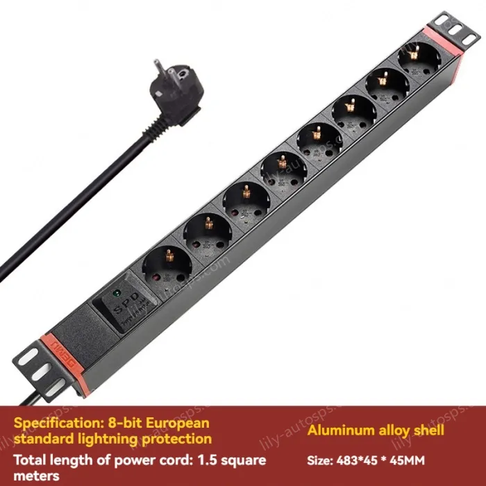 8-digit European standard + lightning protection * 2 meters cable