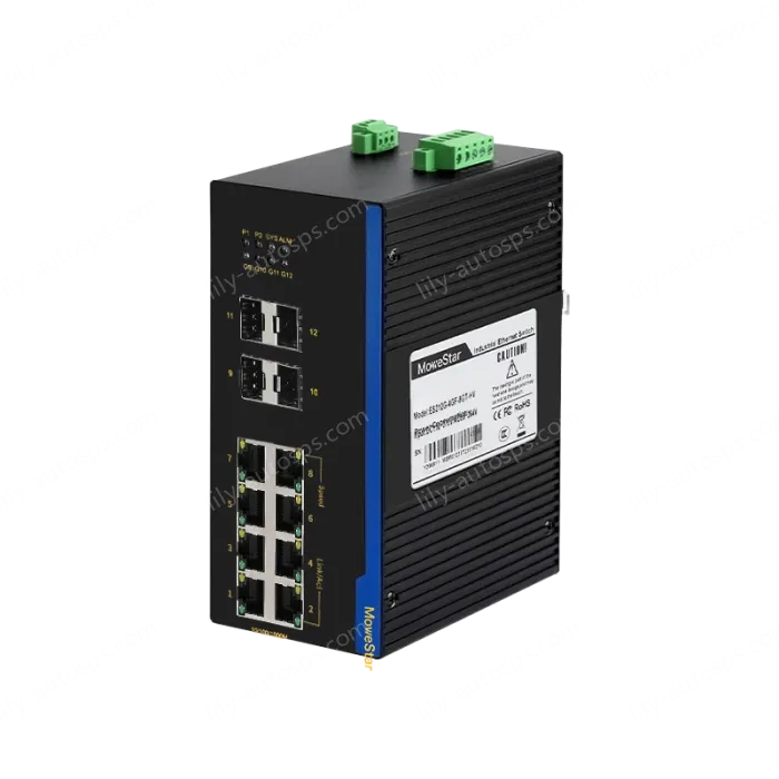 4 Ports Gigabit SFP + 8 Ports Gigabit RJ45 Din-Rail Unmanaged Industrial Ethernet Switch