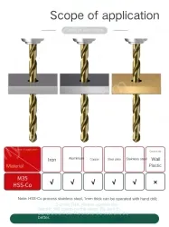 Set of 10 straight shanks containing cobalt twist drills